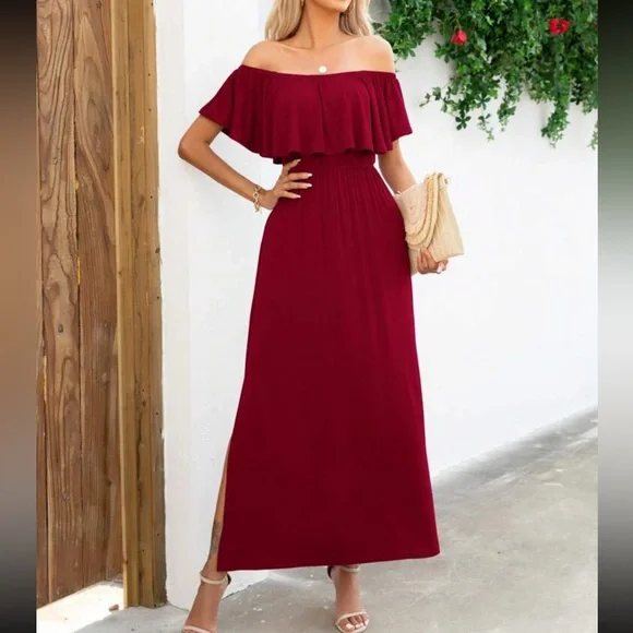 knee length dresses for ladies Gisele Yellow Ruffle Maxi Dress main image 1